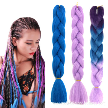 Wholesale Synthetic Hair Extension Crochet Jumbo Braids Hair 24 Inch Synthetic Raw Material Jumbo Braid Hair Extensions